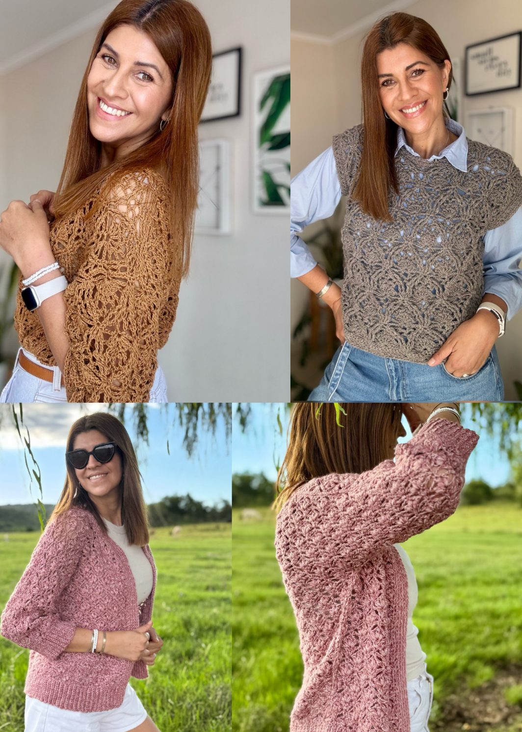 Combo "Tramas" 25% de descuento para tejer chalecos, cárdigan, remeras, sweater con estructuras fáciles y puntos con texturas
