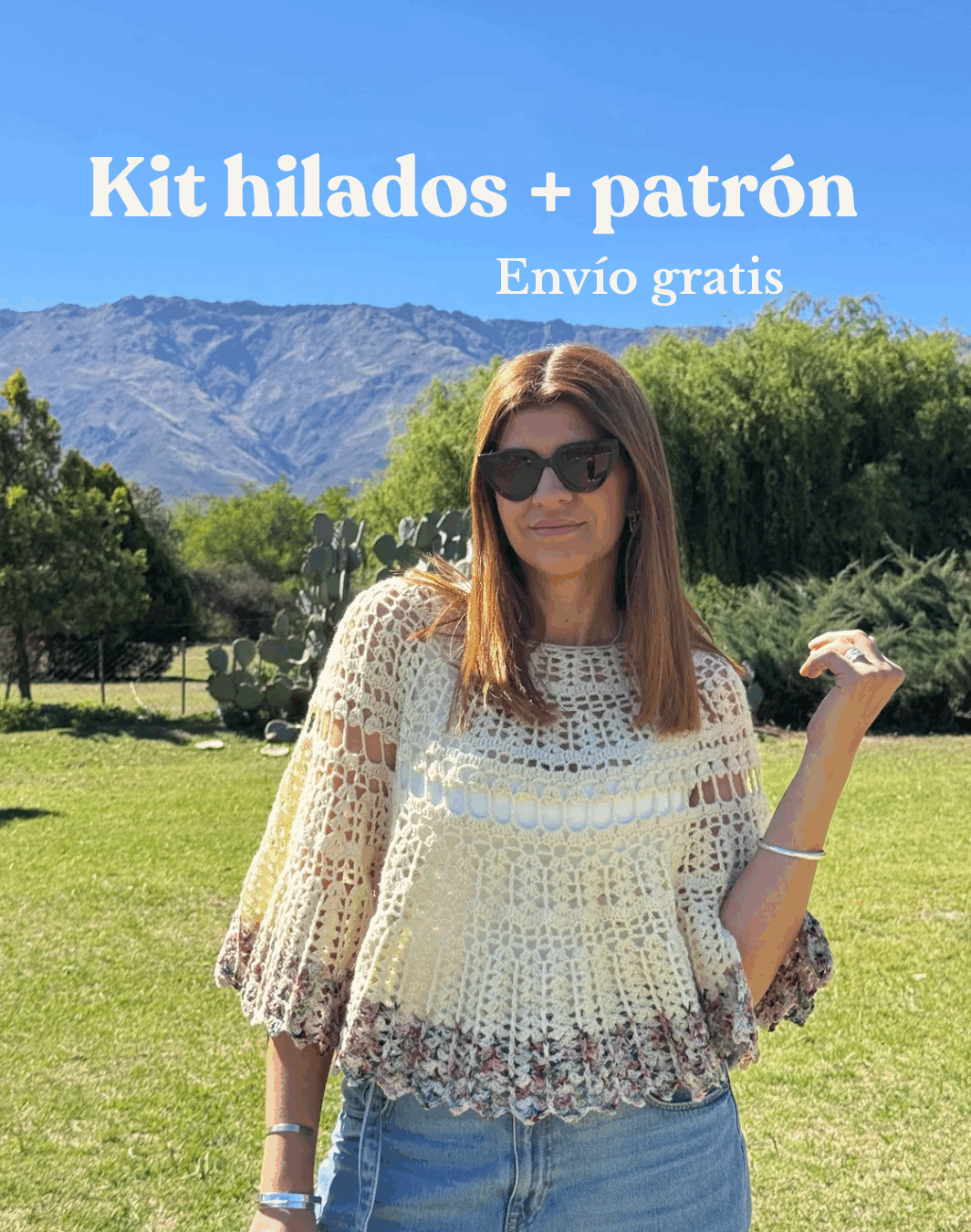 Kit Poncho Traslasierra - Hilados, patrón y regalos - Envío Gratis